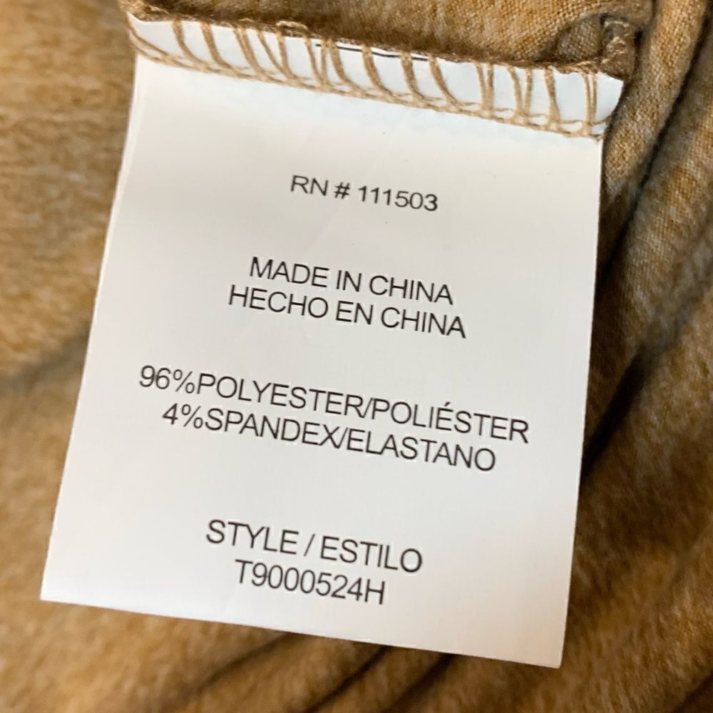 NWT Luxology tan 3/4 chinched sleeve tapered waist top - Picture 12 of 12